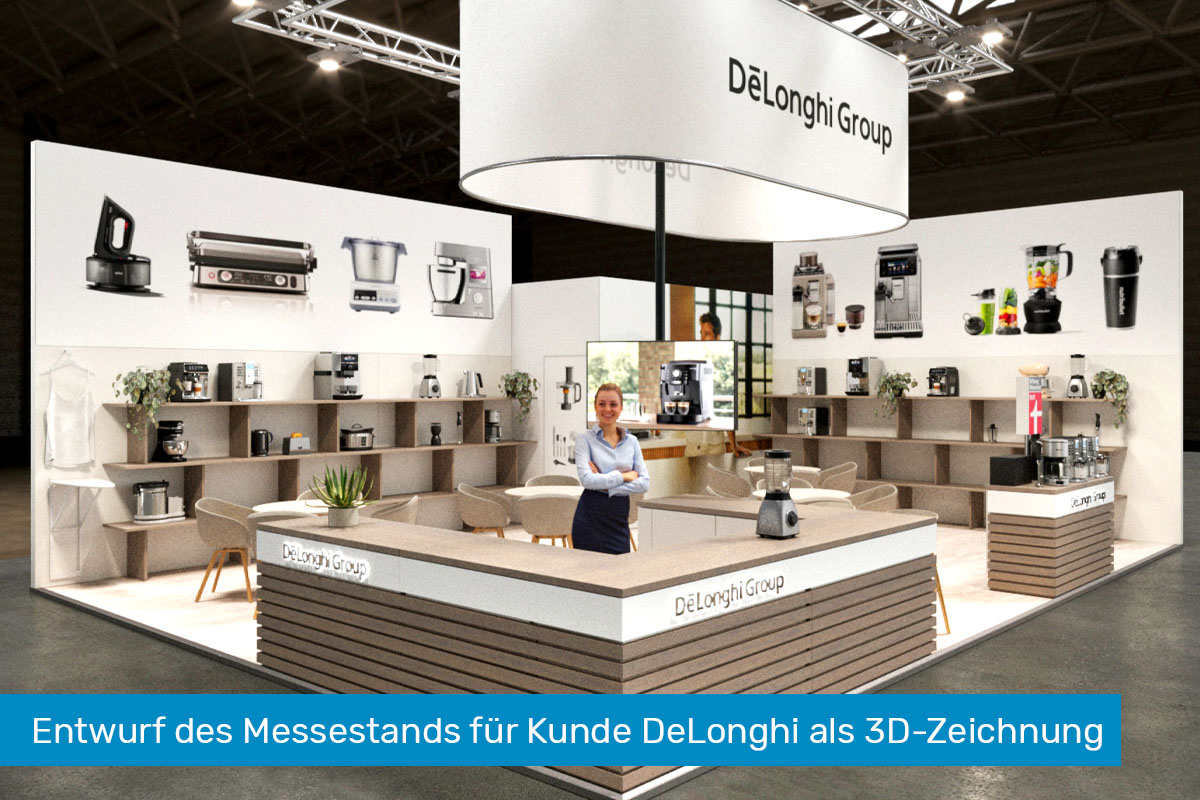 Messestand-Zeichnung für Kunde DeLonghi